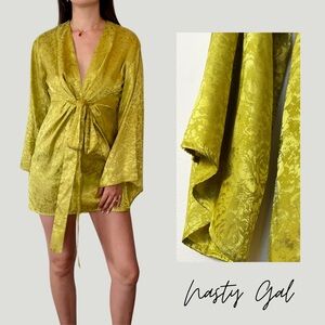 Nasty Gal Yellow Wrap Dress